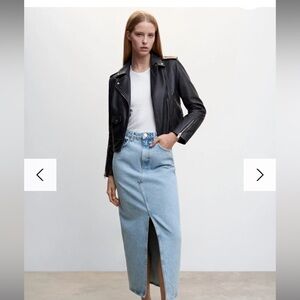 Mango Demi Skirt - Size M, Light Wash Denim